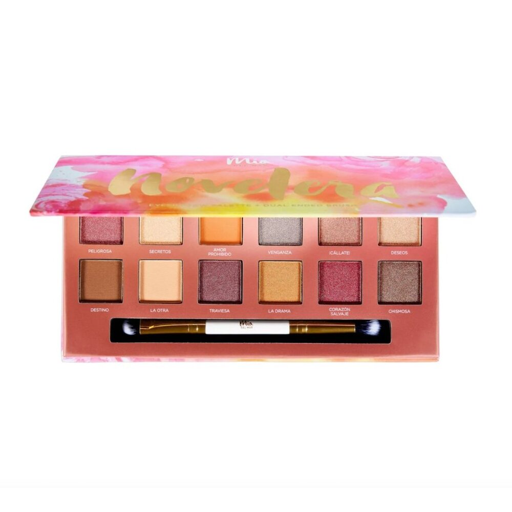 NEW Mia del Mar Novelera Eyeshadow Palette Dual Ended Brush Vegan Festival